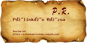 Pálinkás Rózsa névjegykártya
